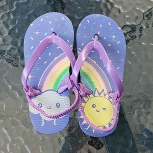 Rainbow flip flops